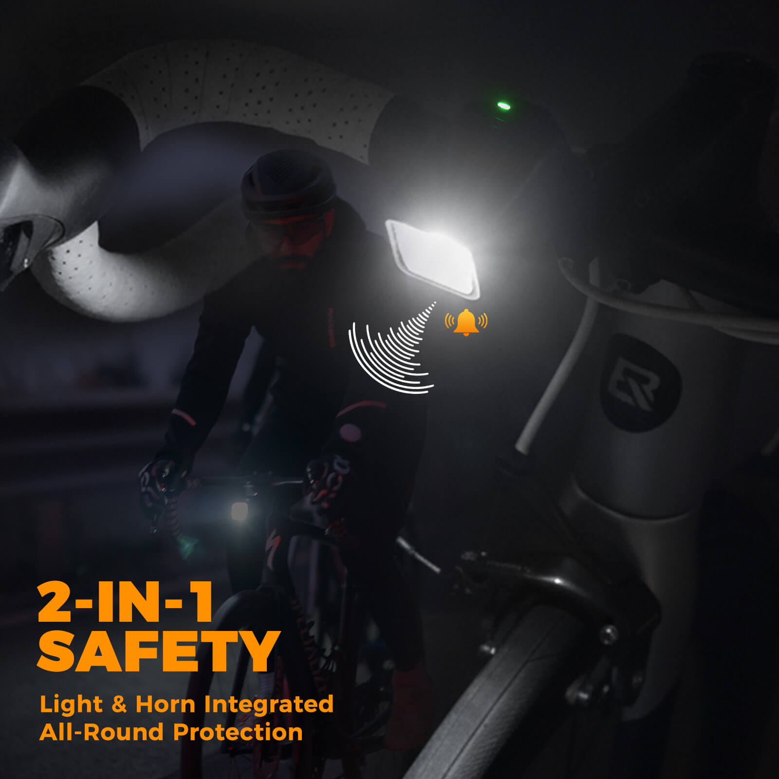 2-in-1 Bike Horn & Front Light -  450lm-3