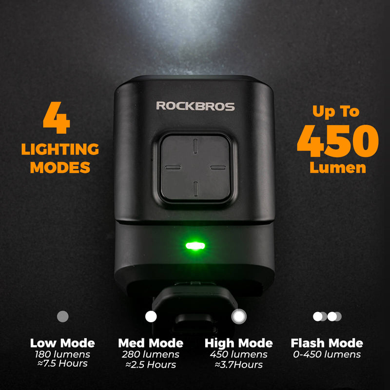 2-in-1 Bike Horn & Front Light -  450lm-5