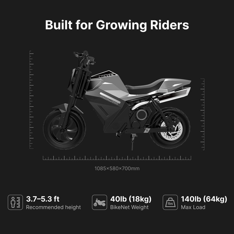 E11even Electric Mini Bike for Kids - ADV 250 Pro-3