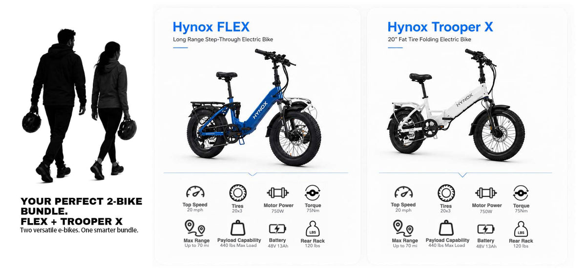 Hynox FLEX & Hynox Trooper X 20”  Folding Electric Bike Bundle