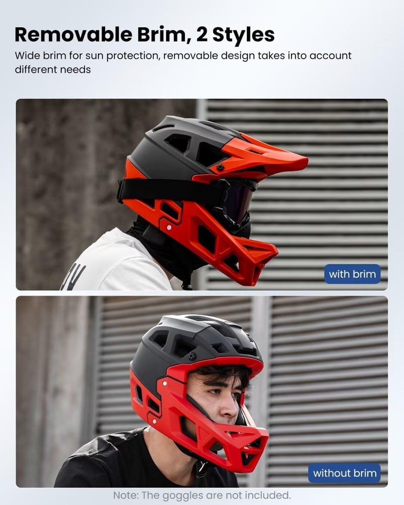 ILM Adult Mountain Bike Helmet Men & Women Full Face Lightweight BMX MTB Helmet ASTM CPSC CE Certified Cycling Helmet Model ZL-B068