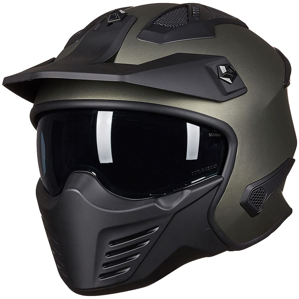 ILM Open Face Motorcycle 3/4 Half Helmet for Dirt Bike Moped ATV UTV Motocross Cruiser Scooter DOT Model 726X (Matte Black,M)