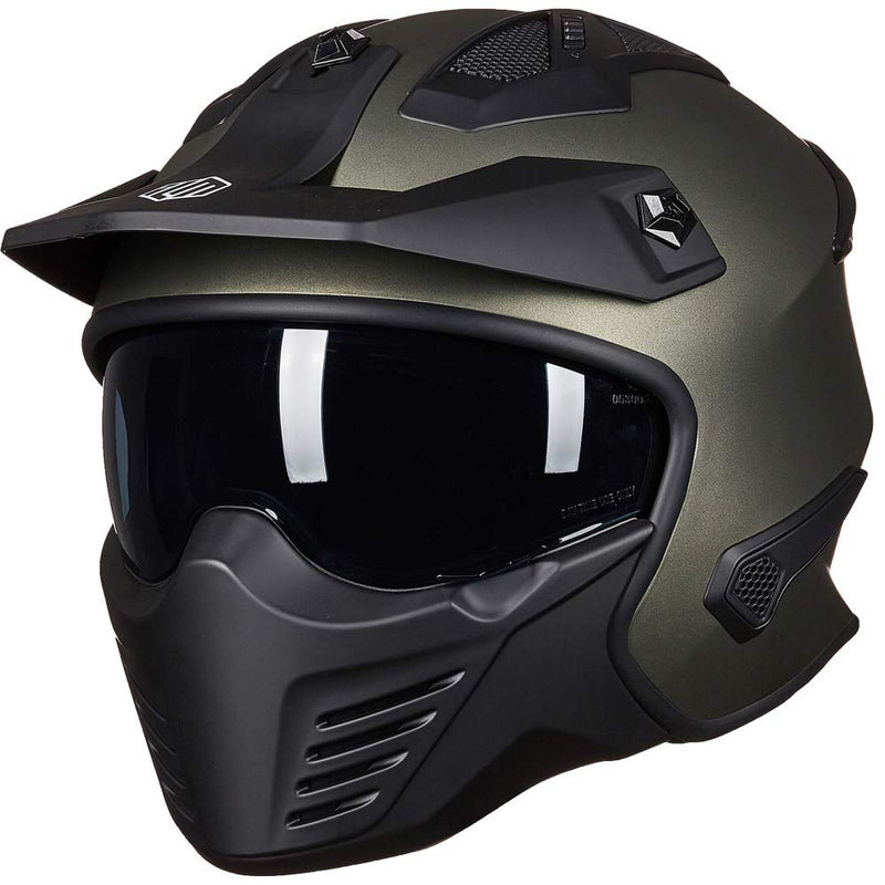 ILM Open Face Motorcycle 3/4 Half Helmet for Dirt Bike Moped ATV UTV Motocross Cruiser Scooter DOT Model 726X (Matte Black,M)