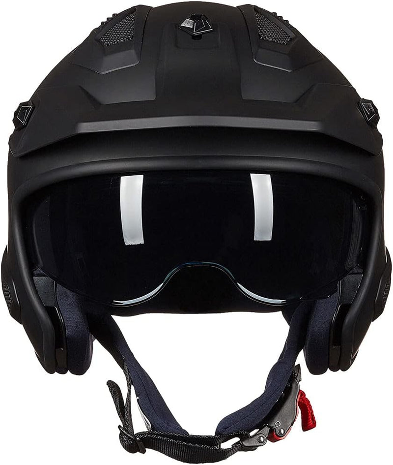 ILM Open Face Motorcycle 3/4 Half Helmet for Dirt Bike Moped ATV UTV Motocross Cruiser Scooter DOT Model 726X (Matte Black,M)