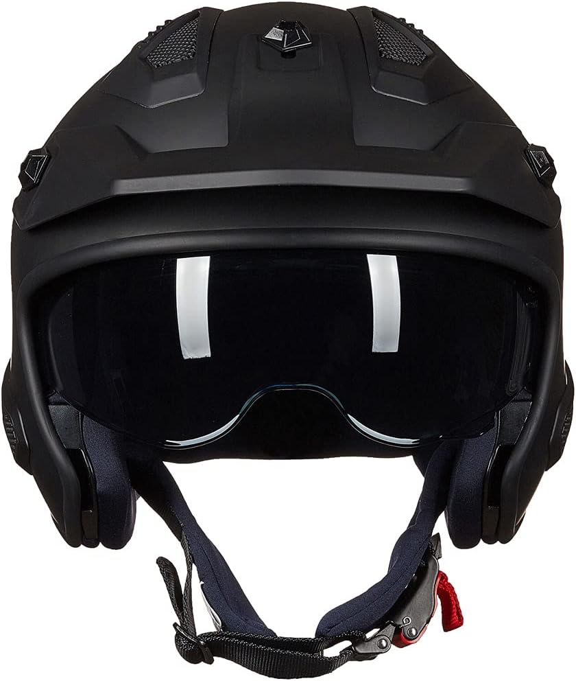 ILM Open Face Motorcycle 3/4 Half Helmet for Dirt Bike Moped ATV UTV Motocross Cruiser Scooter DOT Model 726X (Matte Black,M)
