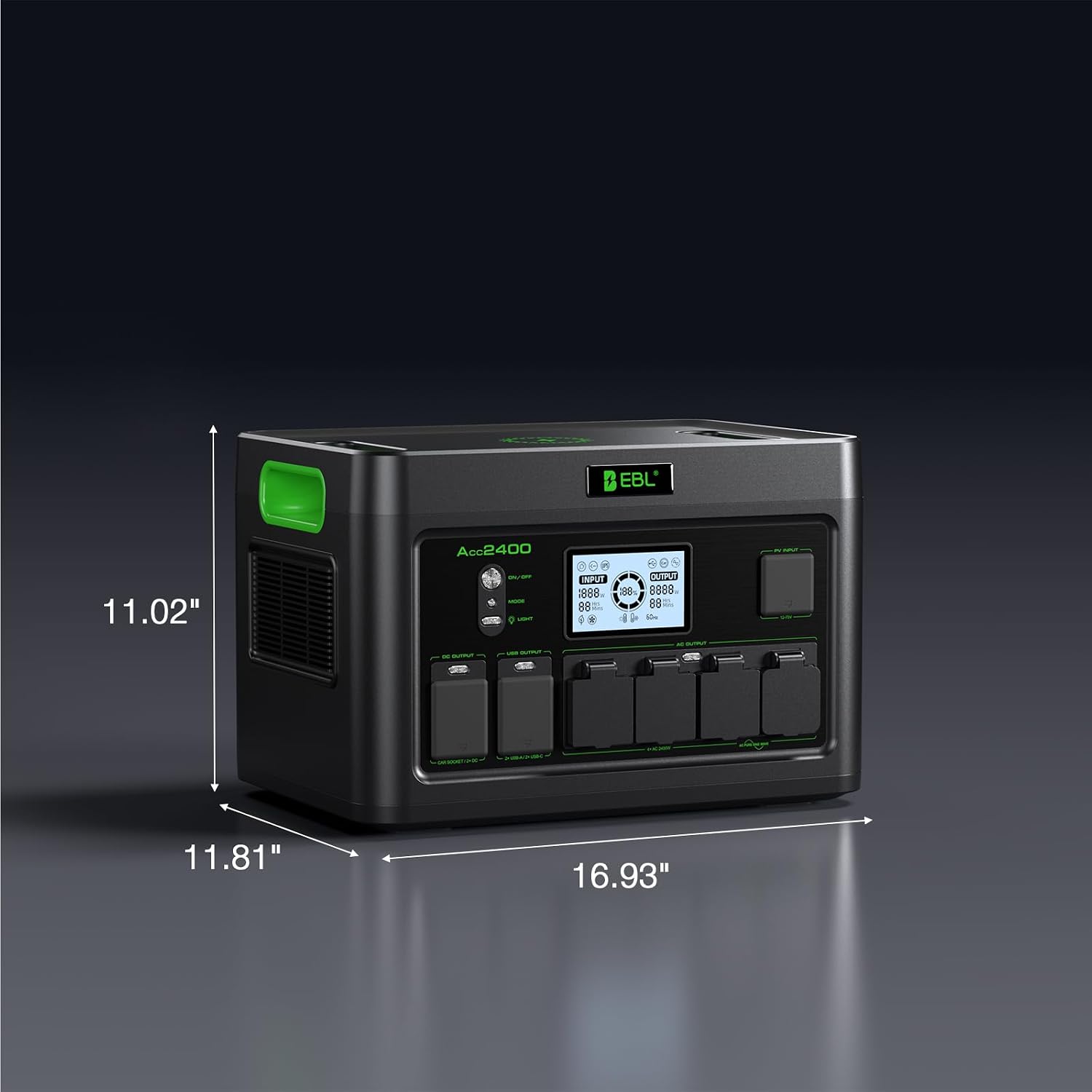 EBL 2400W Portable Power Station LiFePO4 Battery for Home Use | 1843.2Wh Solar Generator,Home Battery Backup,12 Outlets(2400W AC Outlets), USB-C PD 100W,2Hrs Quick Charge