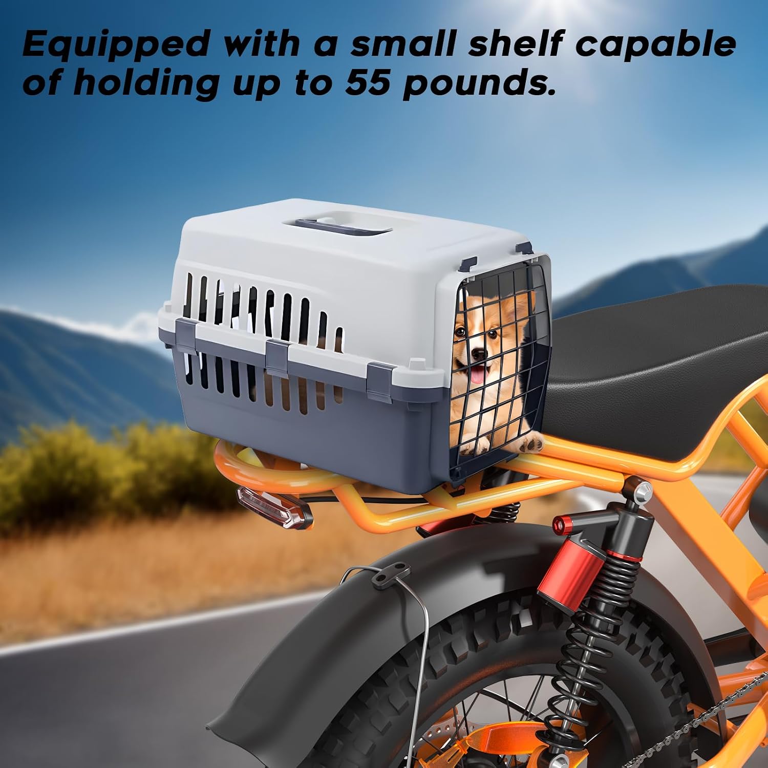 Spacewalk Electric Bike M6 / M7 for Teens/Adults,16" / 20" Ebike,1500W Peak Motor,21.7mph / 27.9mph,48V 15Ah Removable Battery,4X Suspension,50 Miles Pure Electric,70 Miles PAS (20''Orange-Bag)