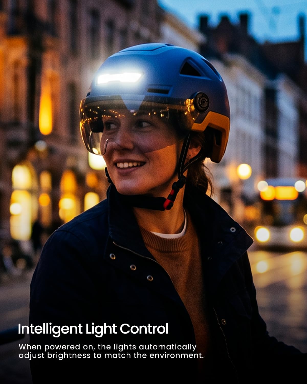 ILM Smart Adult Bike Helmet with Automatic G-Sensor Turn Signal & Brake Warning LED Light Control Road Cycling Helmet E3-12LS