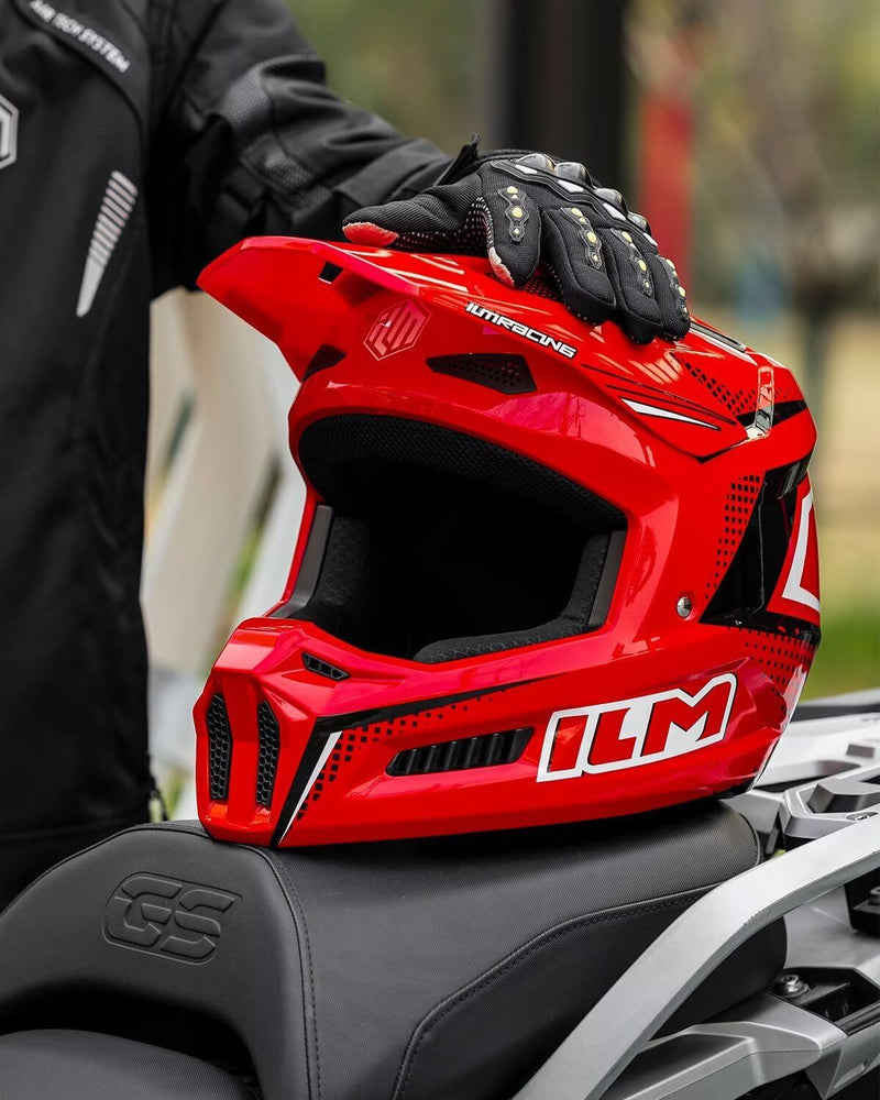 ILM Dirt Bike Helmets Adult ATV Motocross Off Road Motorbike with Goggles Gloves Mask DOT Model MT601A