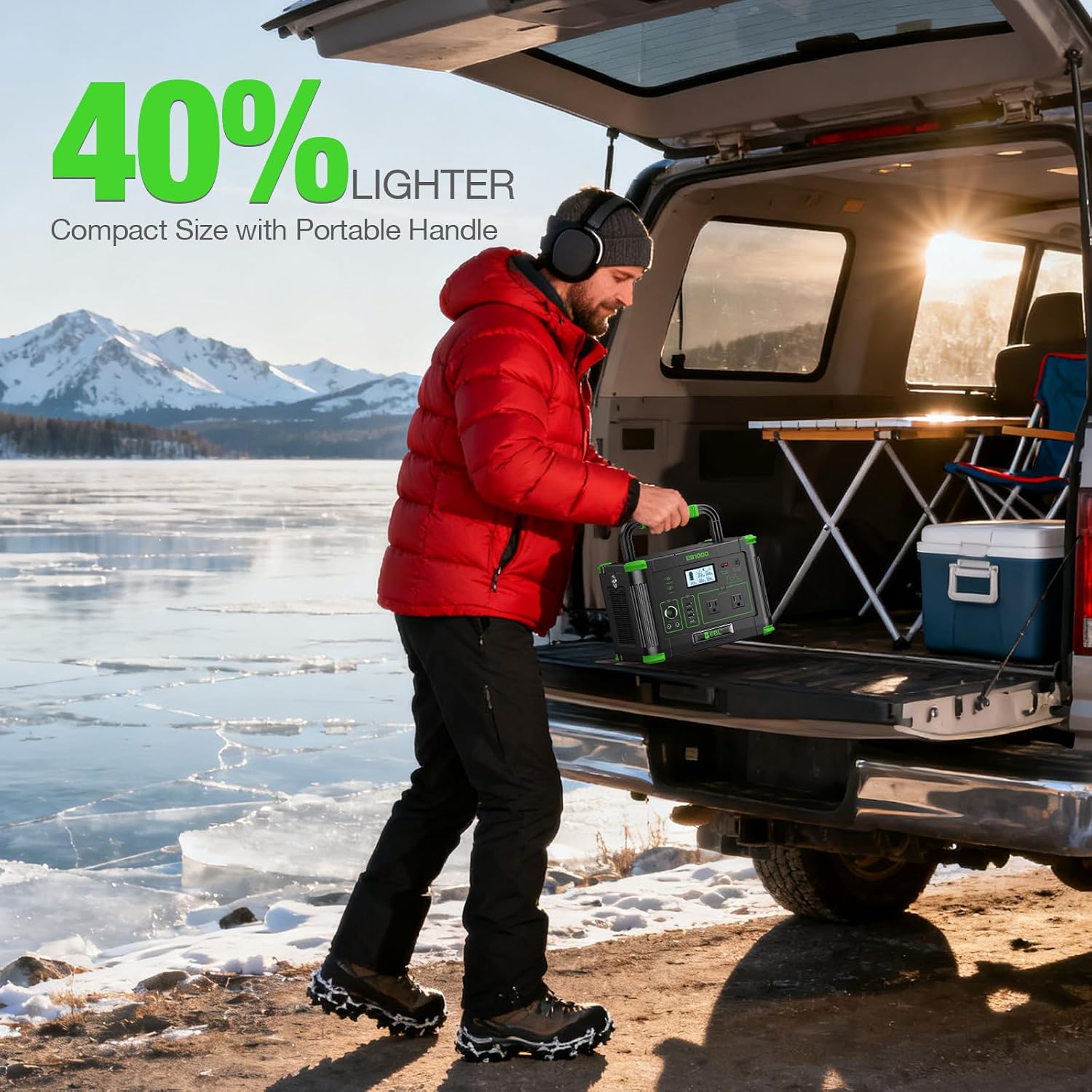 EBL Portable Power Station 1000W Solar Generator 999Wh Fast Charging Backup Battery with 10W Wireless Charging & Multiple Ports for Camping, Home Backup, RV & Off-Grid