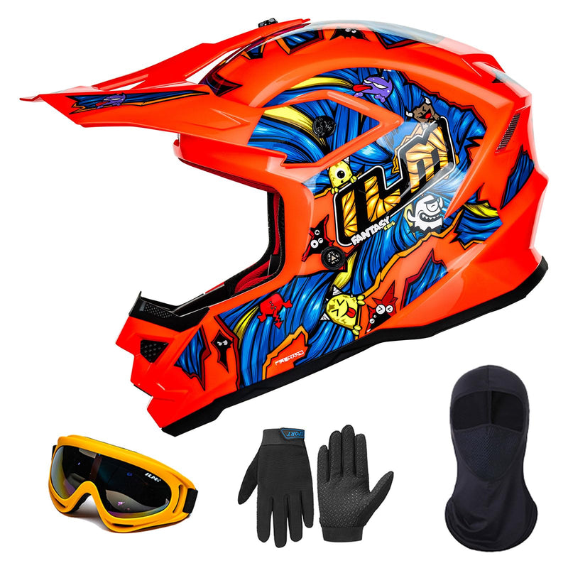 ILM Youth ATV Helmet Kids Dirt Bike Motocross BMX Off Road Motorbike Go Kart Casco DOT ECE Model Z705 (Starlight Pony, S)