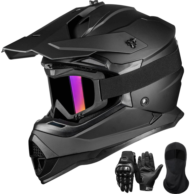 ILM Adult Dirt Bike Helmets Men Women Motocross ATV Off Road Helmet with Goggles Gloves Mask DOT Model WS901
