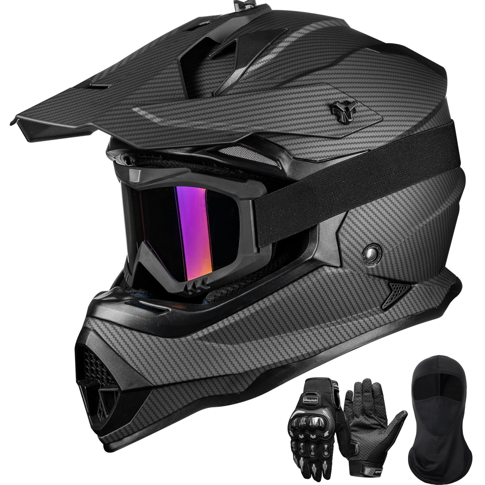 ILM Adult Dirt Bike Helmets Men Women Motocross ATV Off Road Helmet with Goggles Gloves Mask DOT Model WS901