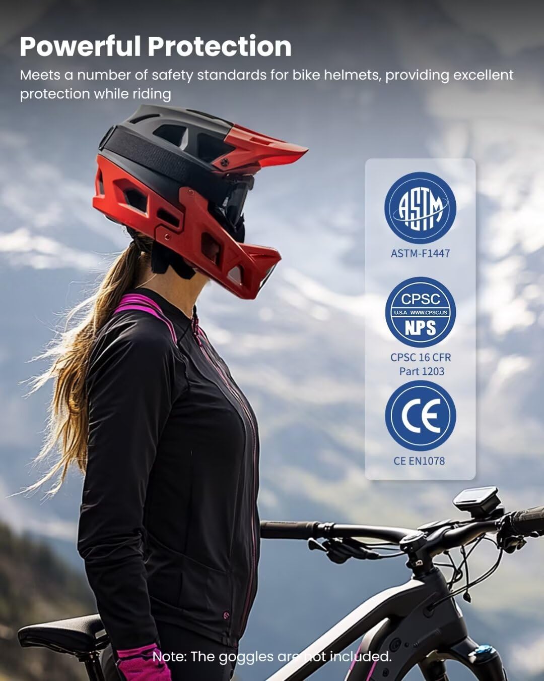 ILM Adult Mountain Bike Helmet Men & Women Full Face Lightweight BMX MTB Helmet ASTM CPSC CE Certified Cycling Helmet Model ZL-B068