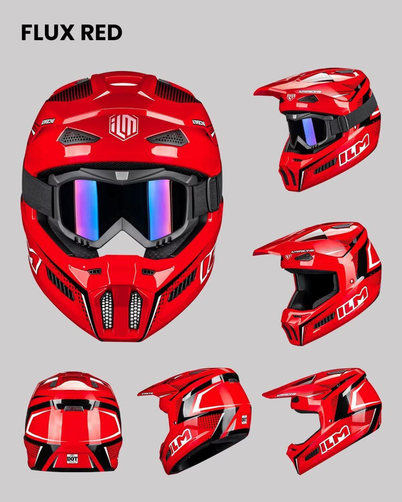 ILM Dirt Bike Helmets Adult ATV Motocross Off Road Motorbike with Goggles Gloves Mask DOT Model MT601A