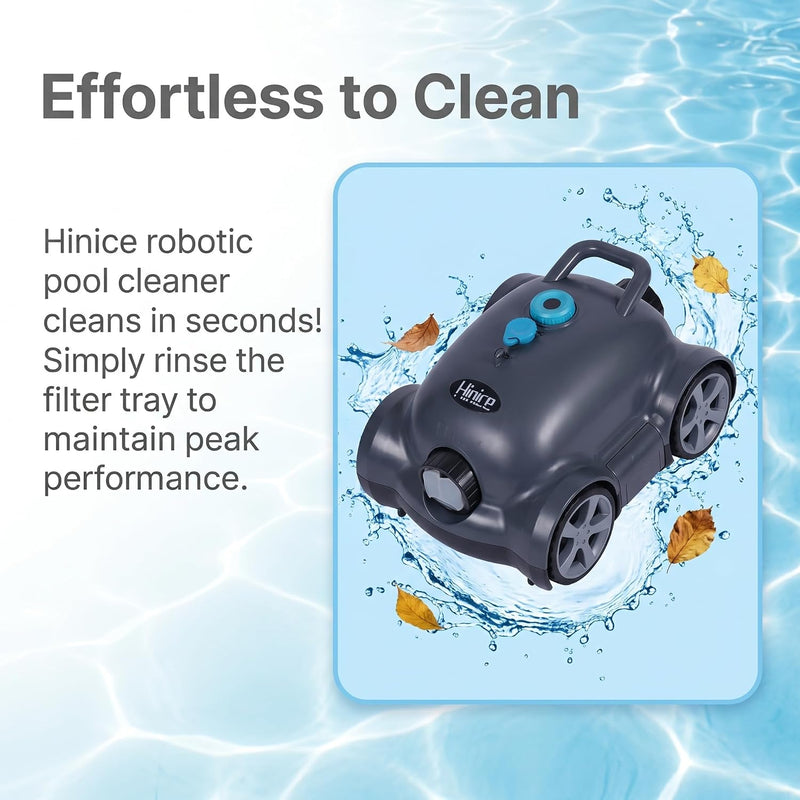 Cordless Robotic Pool Cleaner,Automatic Pool Vacuum Robot for In-Ground/Above Ground Pools,150 Min Runtime, IPX8 Waterproof, 2200 Sq Ft Coverage (Dark Grey)