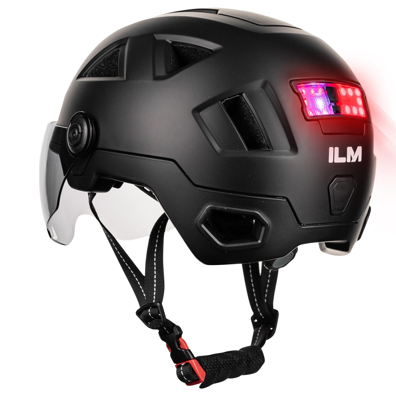 ILM Smart Adult Bike Helmet with Automatic G-Sensor Turn Signal & Brake Warning LED Light Control Road Cycling Helmet E3-12LS