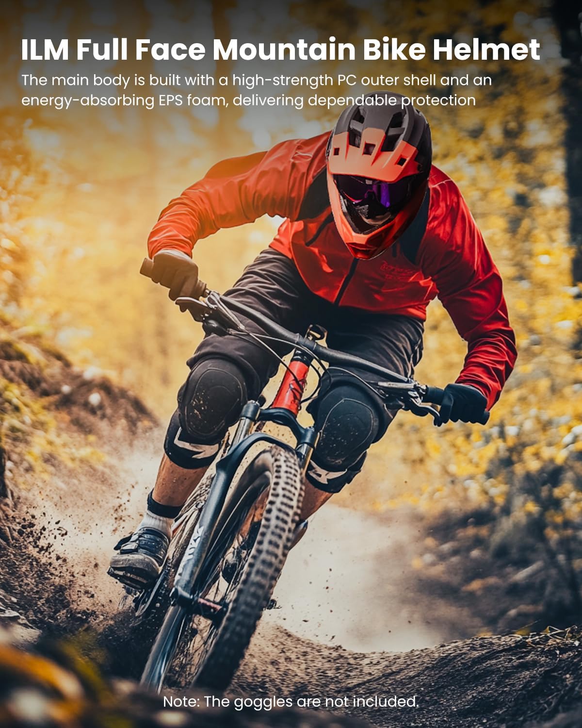 ILM Adult Mountain Bike Helmet Men & Women Full Face Lightweight BMX MTB Helmet ASTM CPSC CE Certified Cycling Helmet Model ZL-B068
