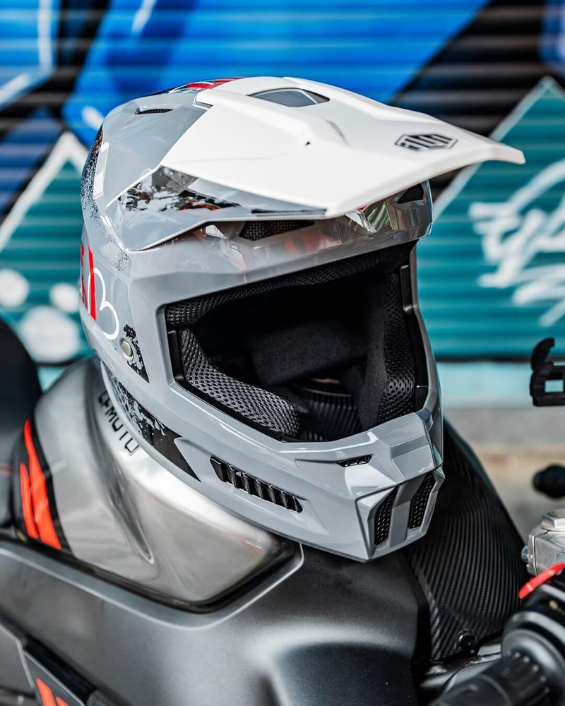ILM Youth Dirt Bike Helmets Kids ATV Helmet Motorcross BMX Off Road Motorbike with Goggles Gloves Mask DOT Model MT601Y (Angry Face, Youth-Medium)
