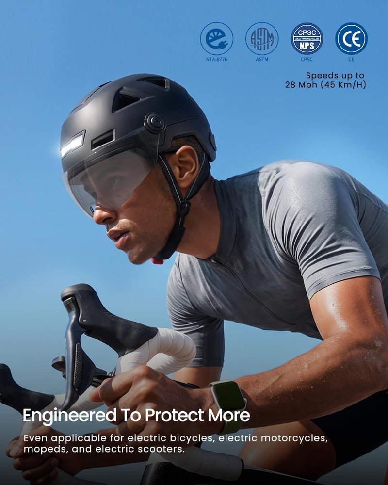 ILM Smart Adult Bike Helmet with Automatic G-Sensor Turn Signal & Brake Warning LED Light Control Road Cycling Helmet E3-12LS