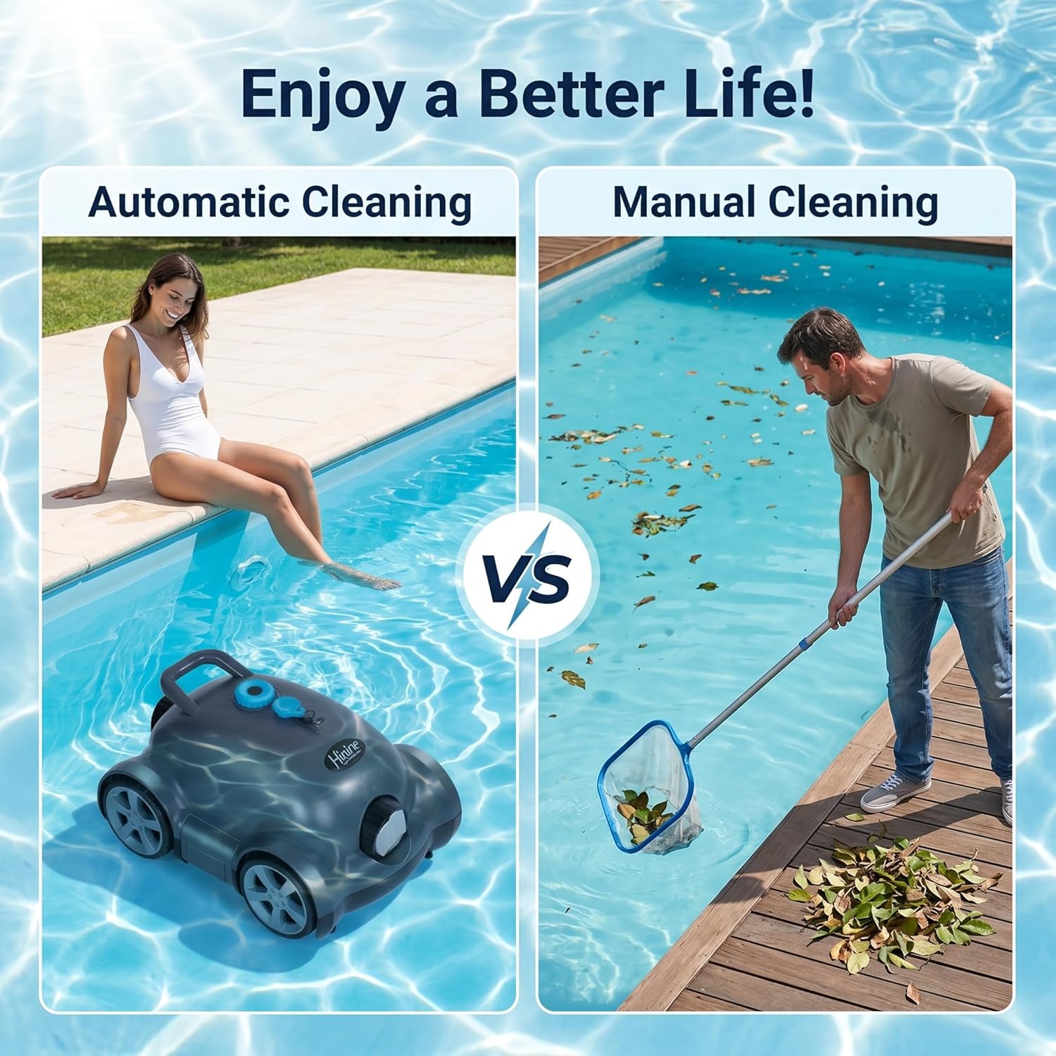 Cordless Robotic Pool Cleaner,Automatic Pool Vacuum Robot for In-Ground/Above Ground Pools,150 Min Runtime, IPX8 Waterproof, 2200 Sq Ft Coverage (Dark Grey)