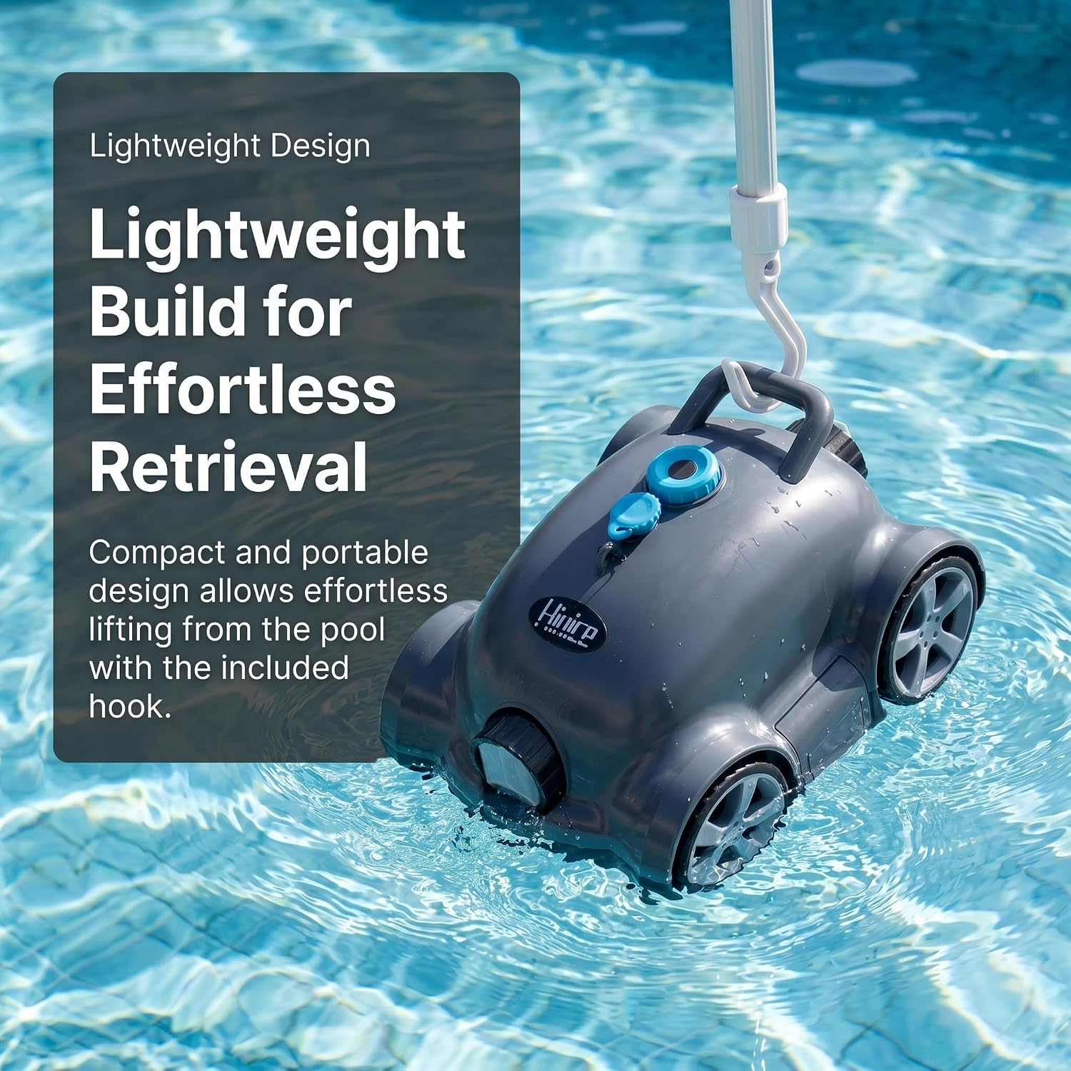 Cordless Robotic Pool Cleaner,Automatic Pool Vacuum Robot for In-Ground/Above Ground Pools,150 Min Runtime, IPX8 Waterproof, 2200 Sq Ft Coverage (Dark Grey)