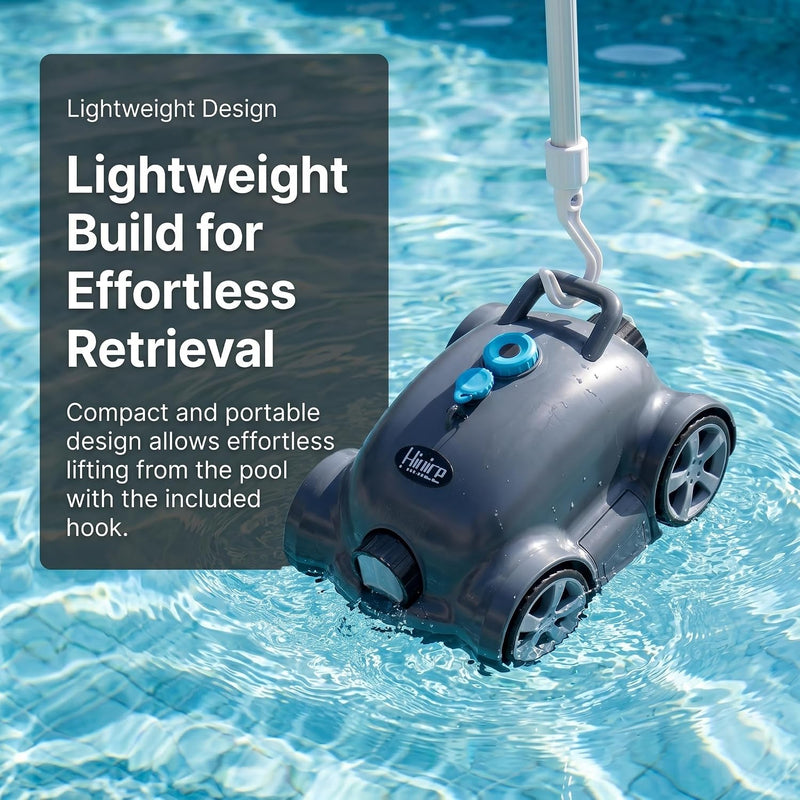 Cordless Robotic Pool Cleaner,Automatic Pool Vacuum Robot for In-Ground/Above Ground Pools,150 Min Runtime, IPX8 Waterproof, 2200 Sq Ft Coverage (Dark Grey)
