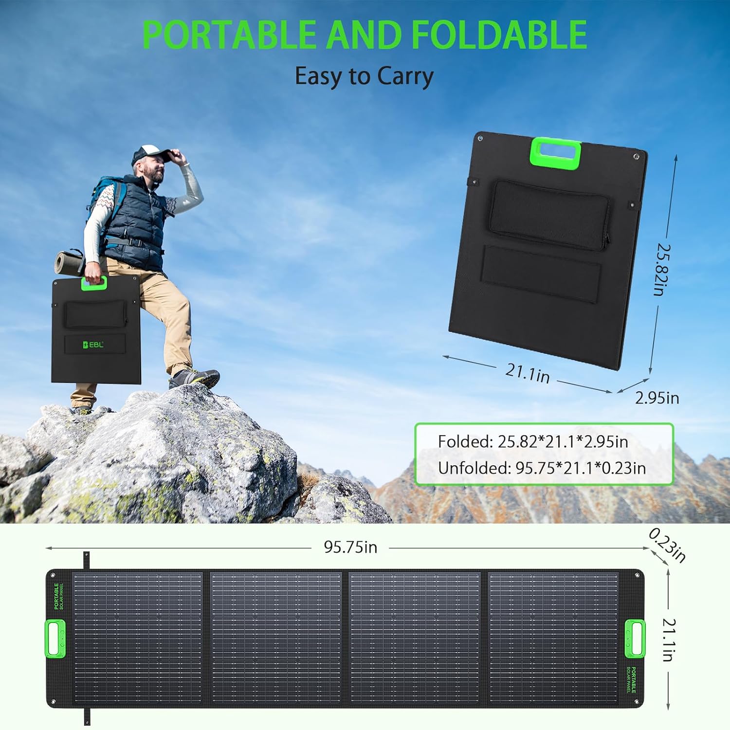 Portable Power Station 2400W Solar Generator with 2x200W Foldable Solar Panel (Ship Separately),1843.2Wh LiFePO4 Battery Backup,23.5% High Efficiency Solar Charger,for Outdoor,RV Trip,Home Emergency
