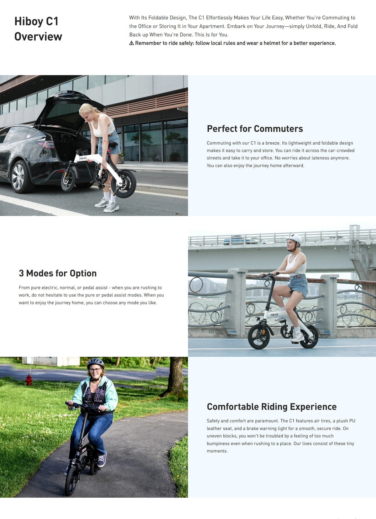 Hiboy C1 Folding Electric Bike  Certified Open Box