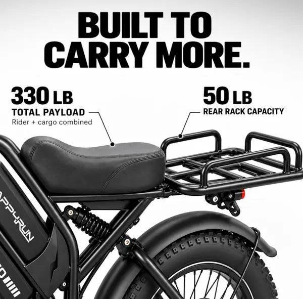 330 lb Payload and 50 lb Rear Rack
