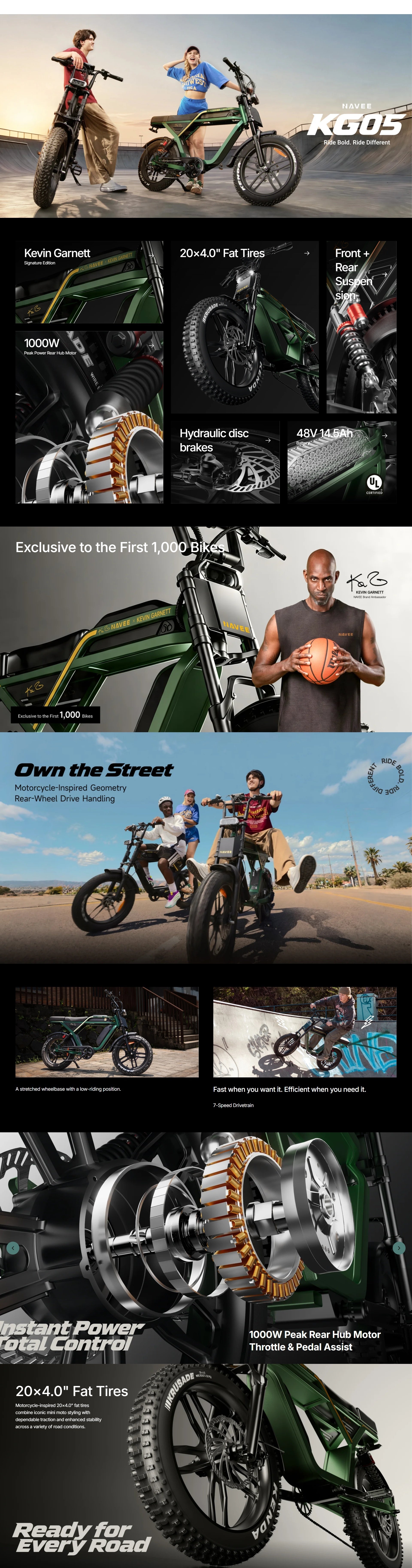 NAVEE KG05 Moped-Style Fat Tire Electric Bike