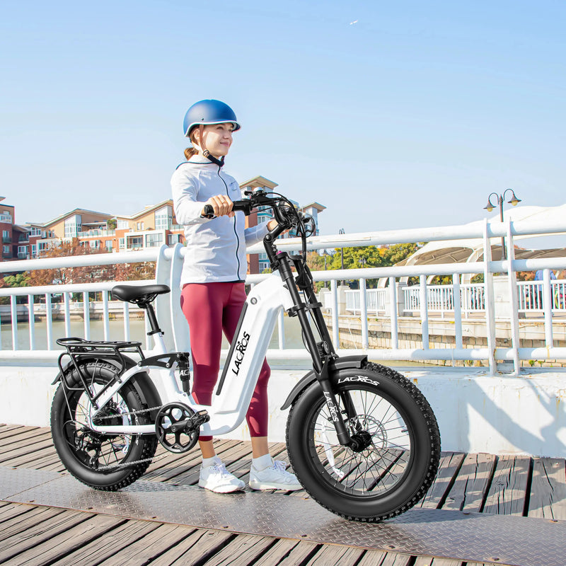 ### Cyclone Step thru electric bike white
