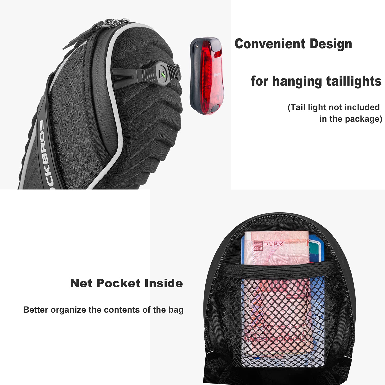 3D Shell Bike Saddle Bag Under Seat Storage Pack-3