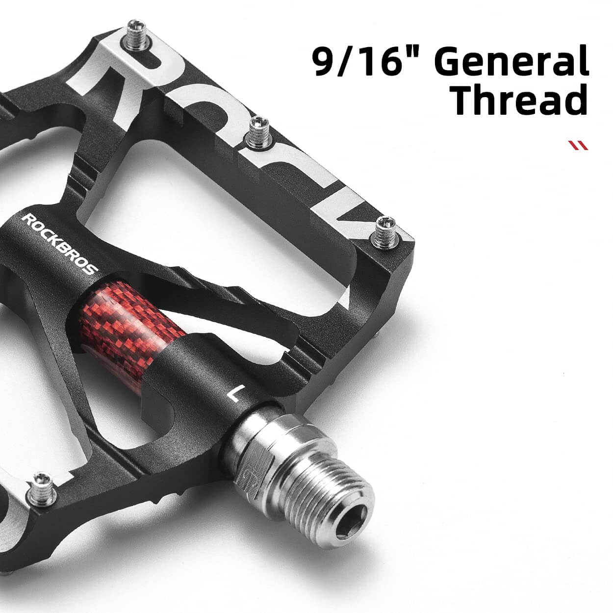 ROCKBROS Aluminum Bike Pedals Non-Slip 9/16 Platform MTB Pedals-8