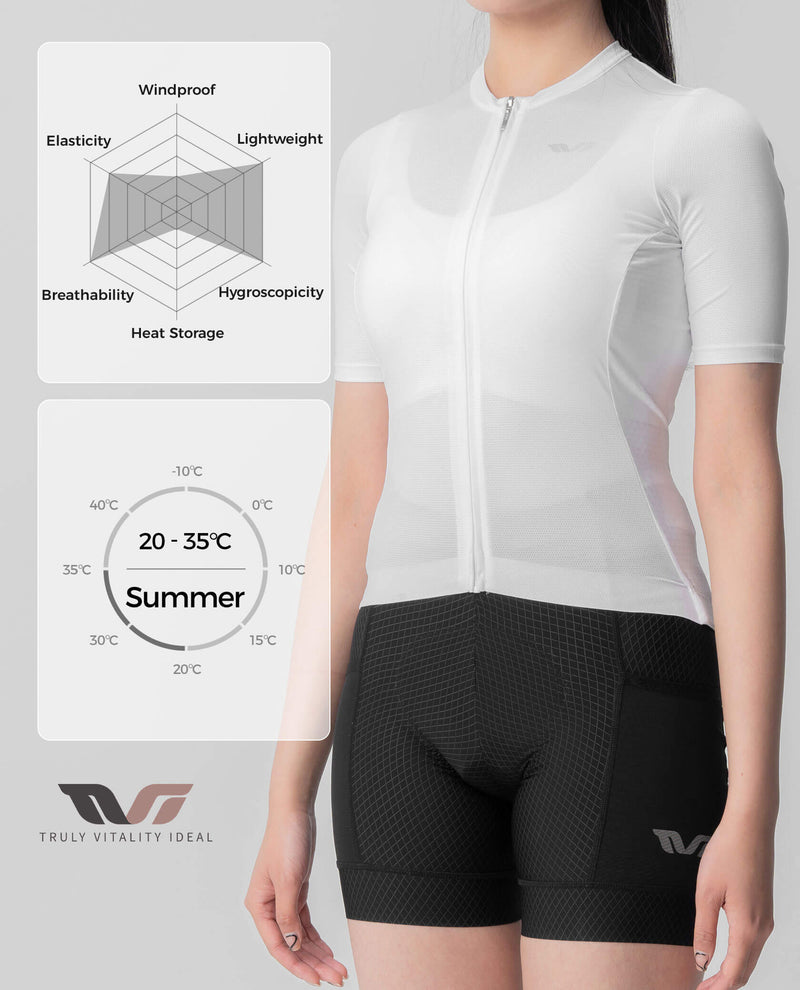 Women's TVI Solid Color Short-Sleeve Cycling Jersey-10