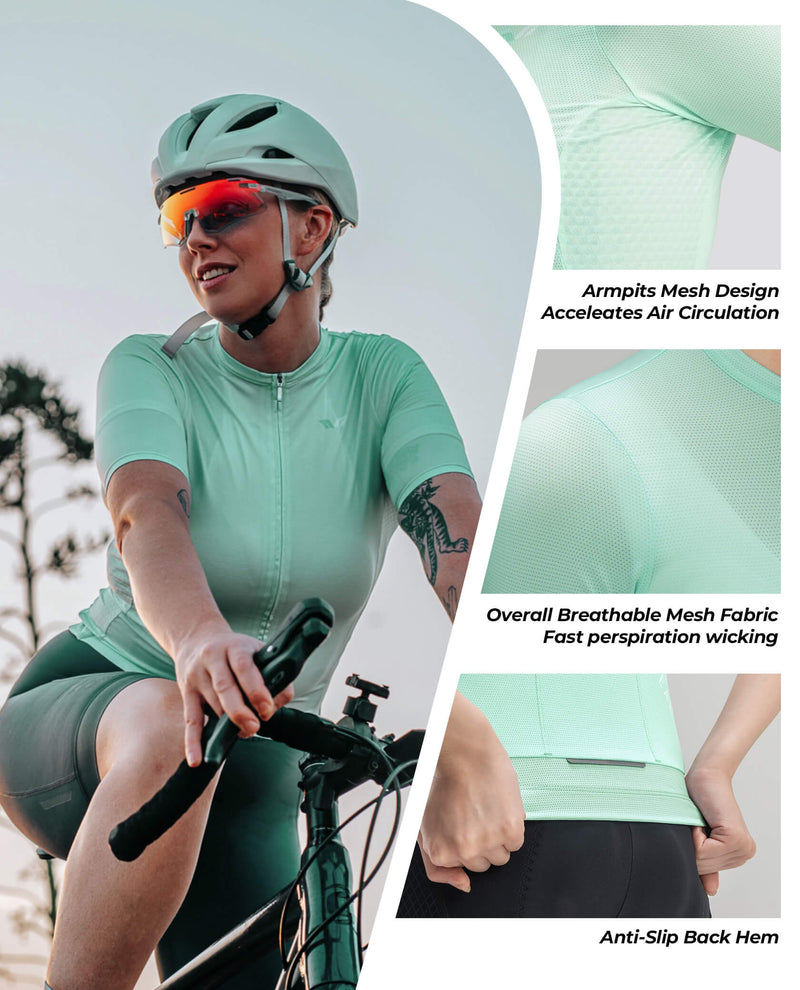 Women's TVI Solid Color Short-Sleeve Cycling Jersey-11