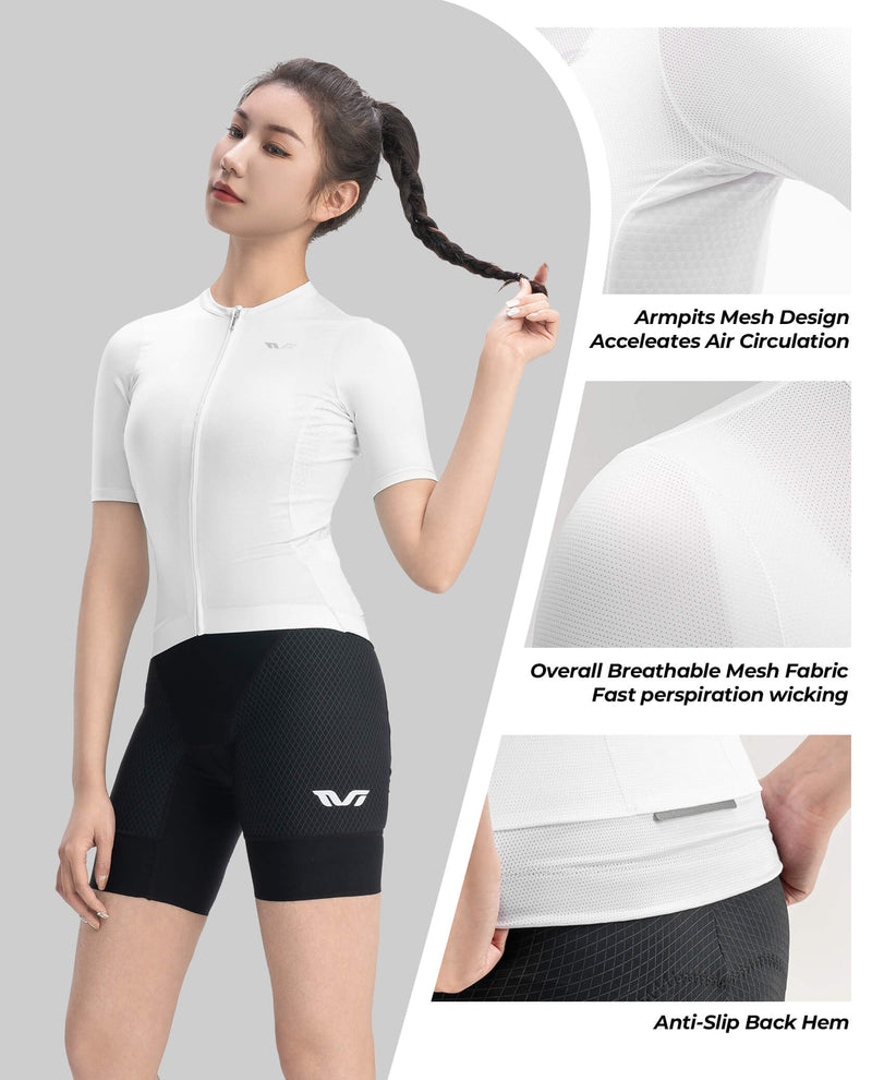 Women's TVI Solid Color Short-Sleeve Cycling Jersey-12