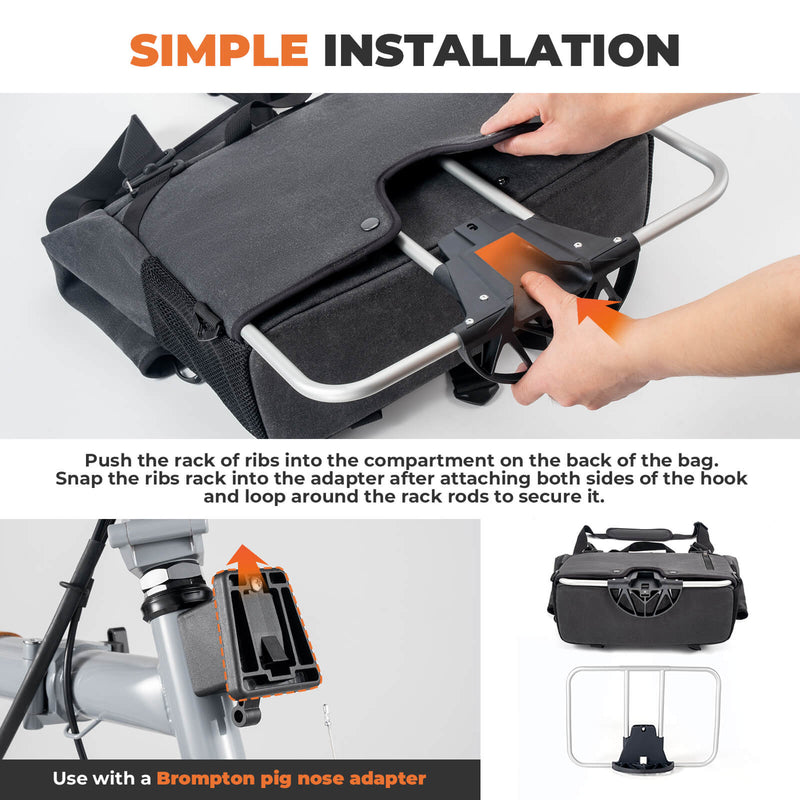 Folding Bike Handlebar Bag & Shoulder Bag  - 8L-10