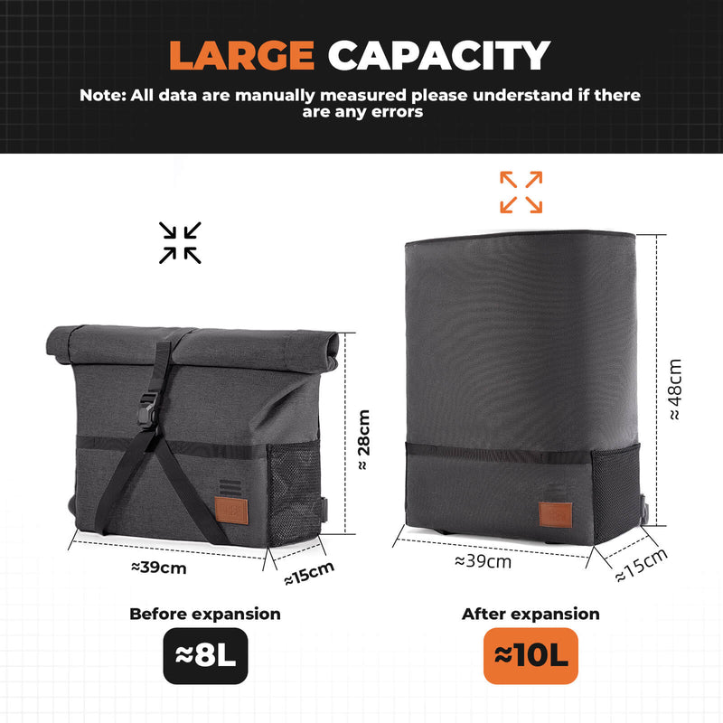 Folding Bike Handlebar Bag & Shoulder Bag  - 8L-6