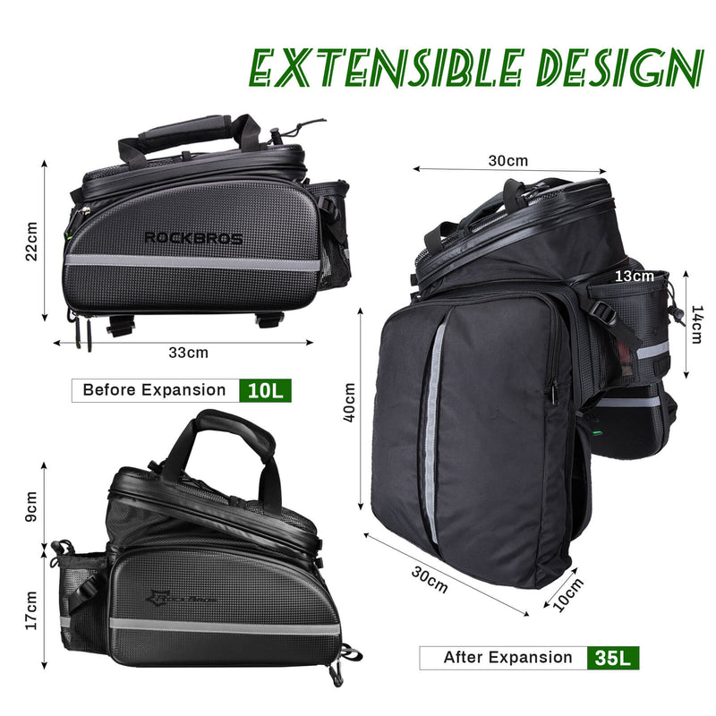 ROCKBROS Bike Rear Rack Bag Waterproof Multifunctional Bike Trunk Bag-7