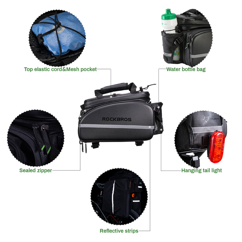 ROCKBROS Bike Rear Rack Bag Waterproof Multifunctional Bike Trunk Bag-8