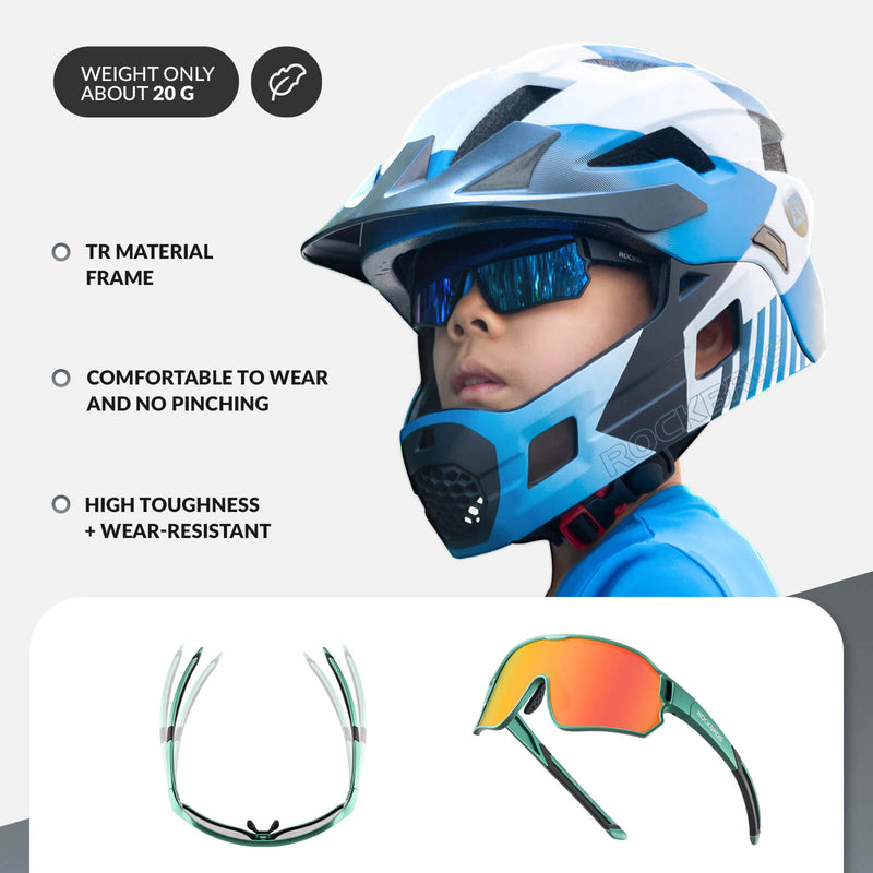 ROCKBROS Kids Polarized Cycling Sunglasses UV400 Bike Glasses-13