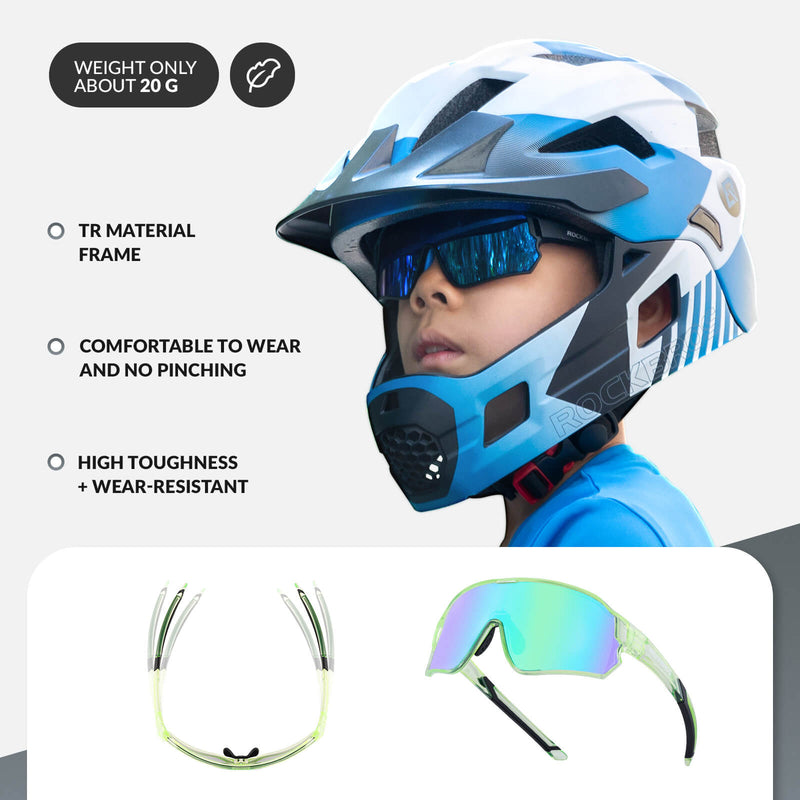 ROCKBROS Kids Polarized Cycling Sunglasses UV400 Bike Glasses-17