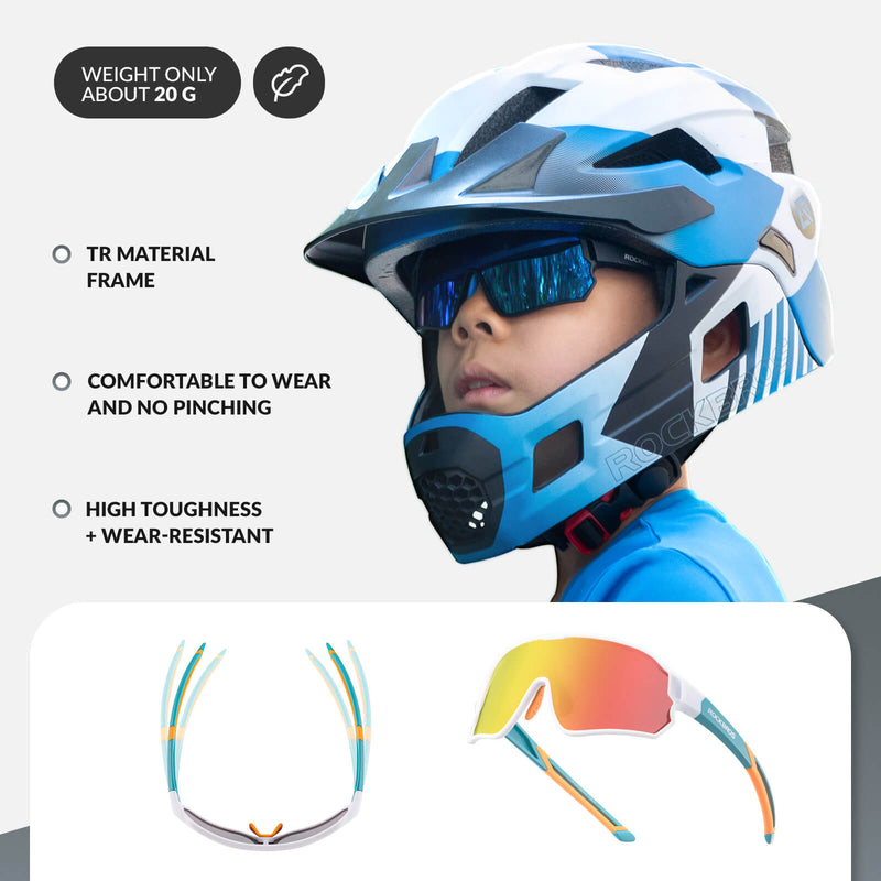 ROCKBROS Kids Polarized Cycling Sunglasses UV400 Bike Glasses-15