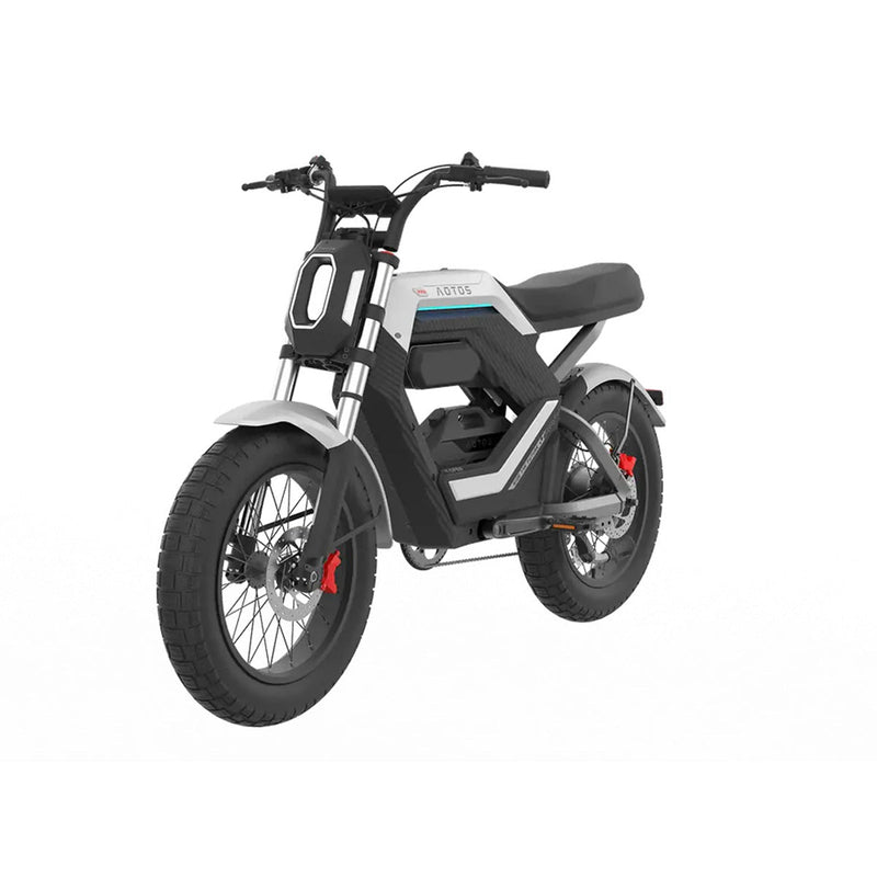 AOTOS Flux X26 electric bike lifestyle image highlighting its bold mech-inspired design