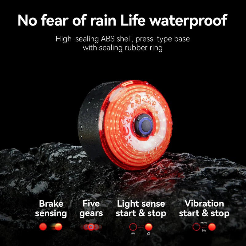 100% Waterproof Bike Saddle Bag with Light - 0.8L-5