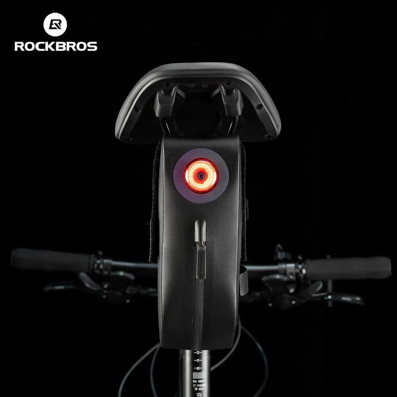 100% Waterproof Bike Saddle Bag with Light - 0.8L-8