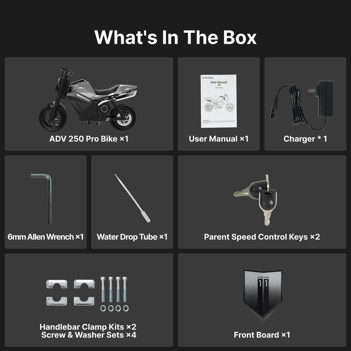 E11even Electric Mini Bike for Kids - ADV 250 Pro - ridemart