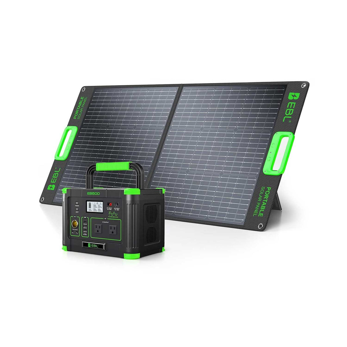 EBL 500W Solar Generator Kit with 100W Panel, 519Wh Portable Power Station - ridemart