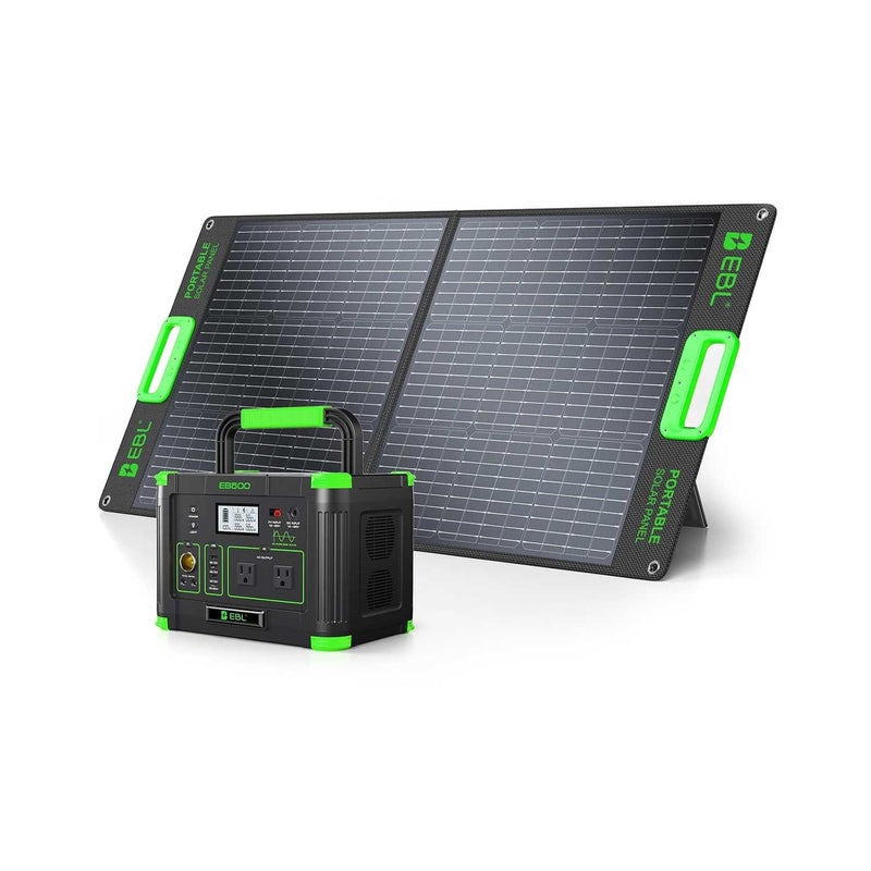 EBL 500W Solar Generator Kit with 100W Panel, 519Wh Portable Power Station - ridemart